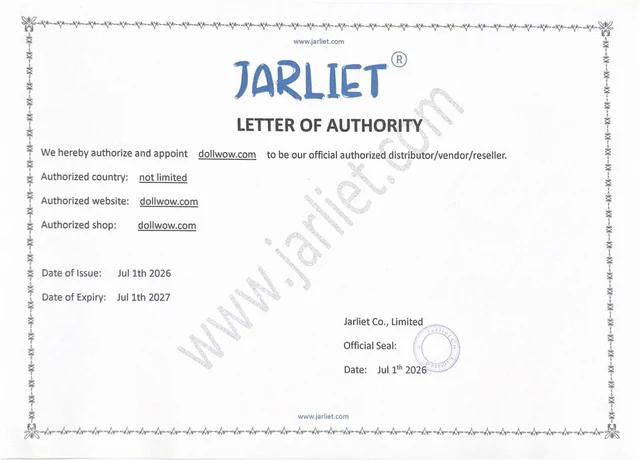 Jarlie certificate authorizing DollWow as a retailer