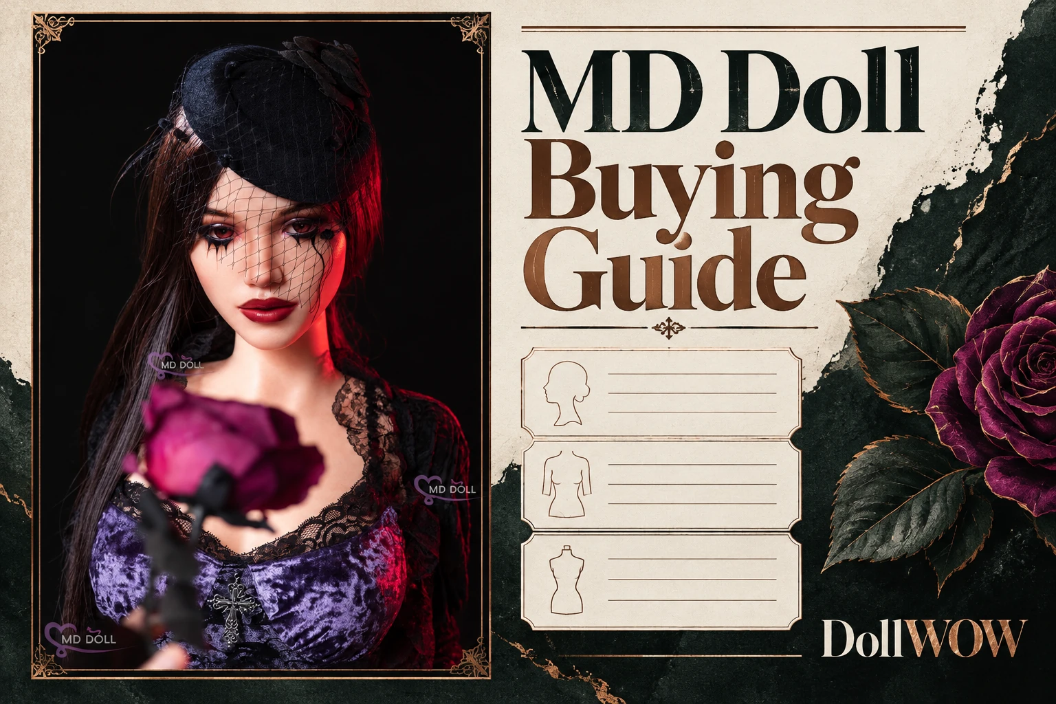 MD Doll buying guide cover featuring Mary's catalog portrait and blank configuration cards.