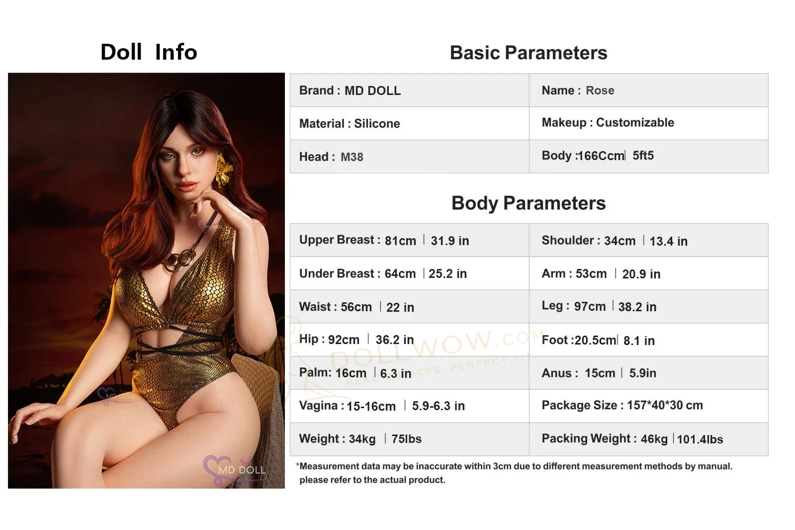 MD Doll Rose 166cm D-Cup Silicone — image 28 of 28