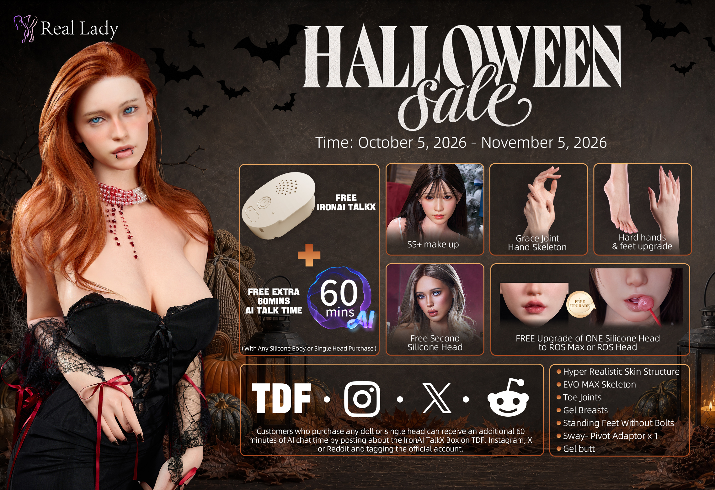 Real Lady factory Halloween offer, 2026-10-05 through 2026-11-05